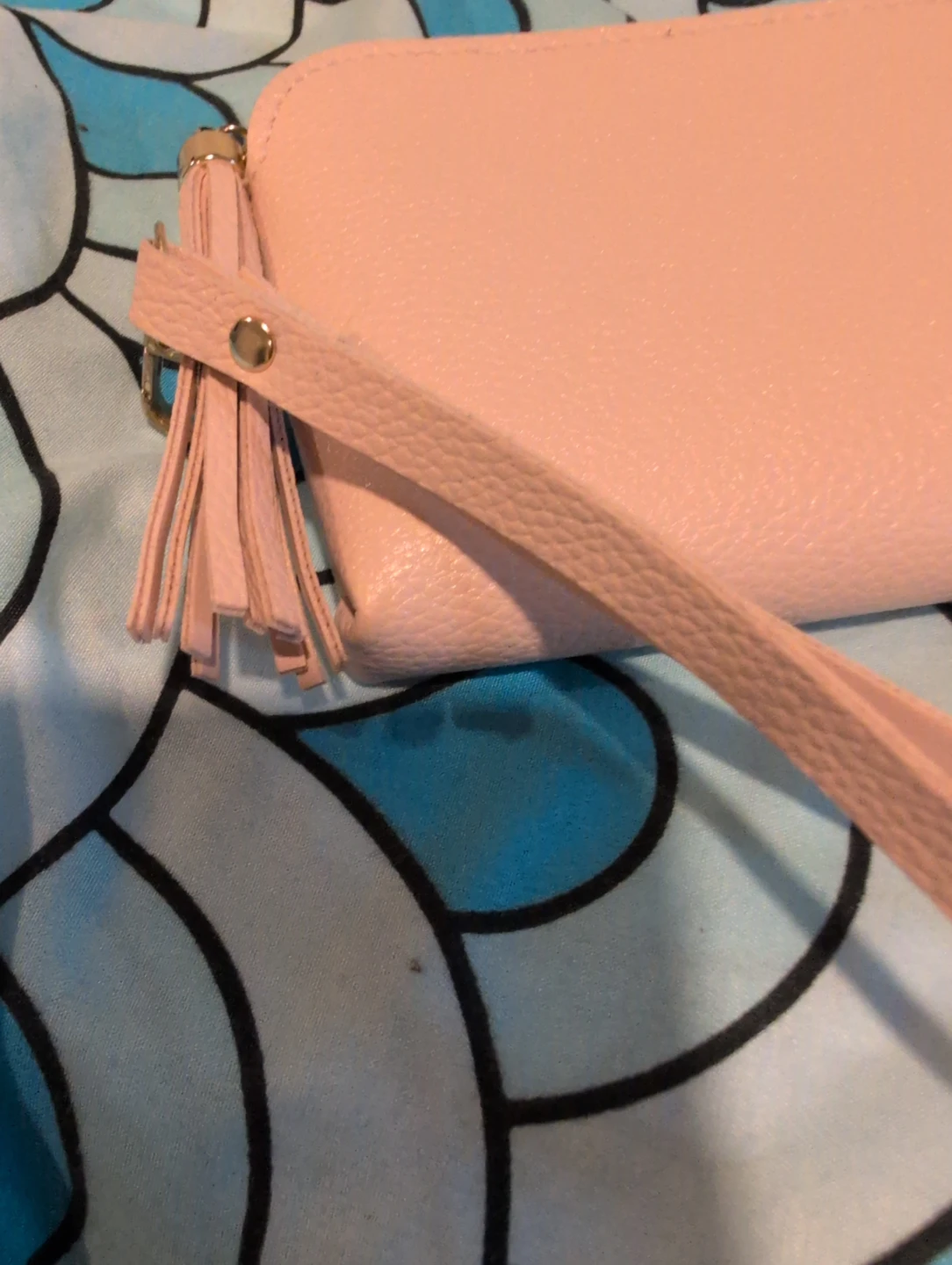 Pink Faux Leather Wristlet Pouch - photo 2
