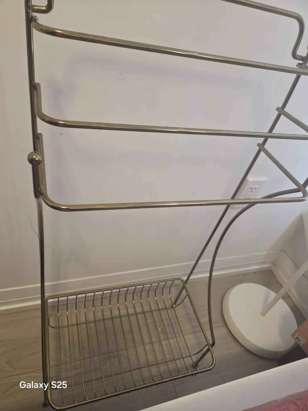 Brass Towel Rack with Shelf