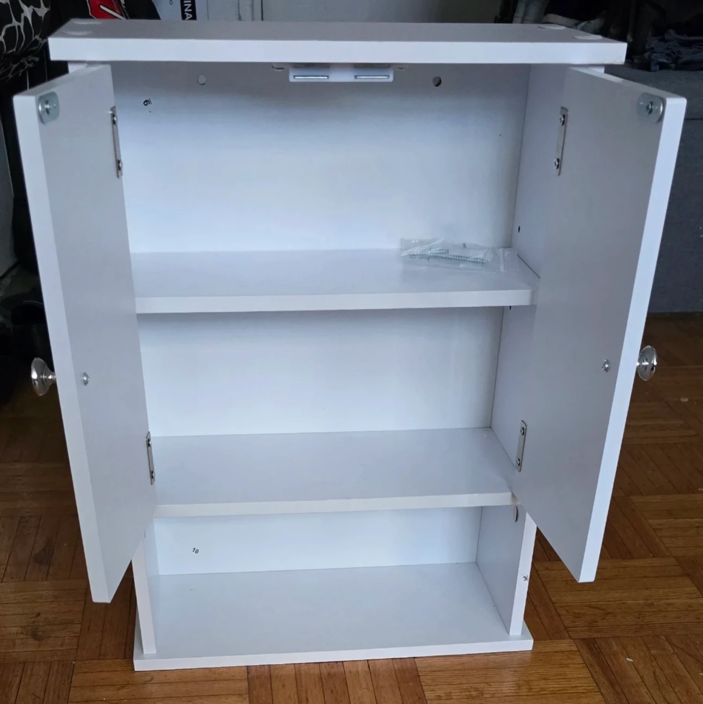 BRAND NEW White Double Door Wall Cabinet with Shelf - photo 5