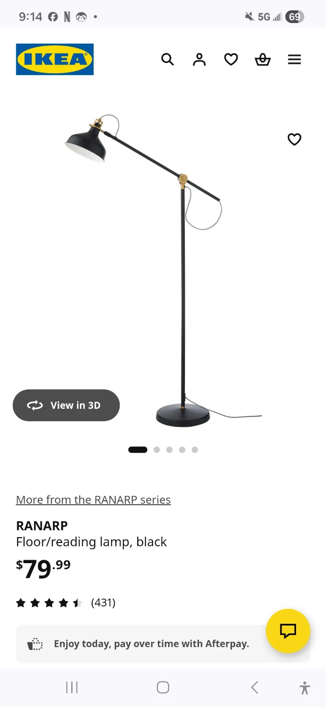IKEA RANARP Floor/Reading Lamp - White