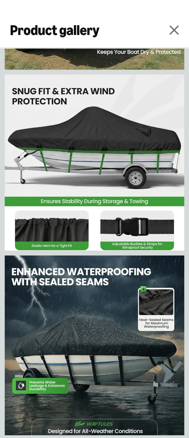 WAYTULES Boat Cover 16'to 18.5' - photo 3
