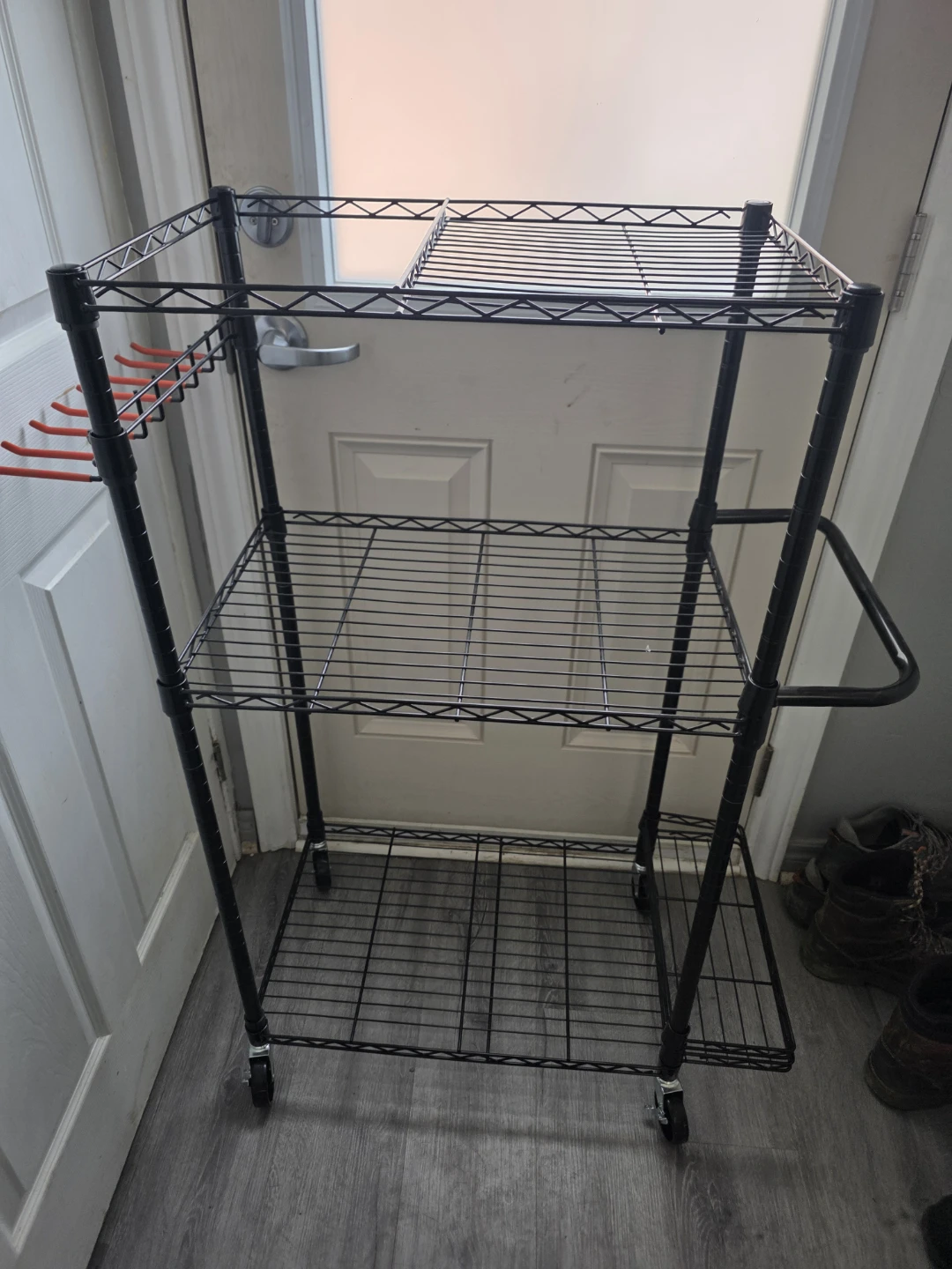 Black Wire Shelving Unit with Wheels