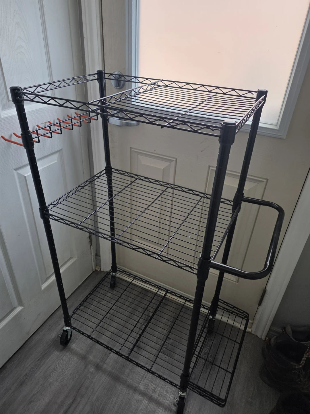 Black Wire Shelving Unit with Wheels - photo 2