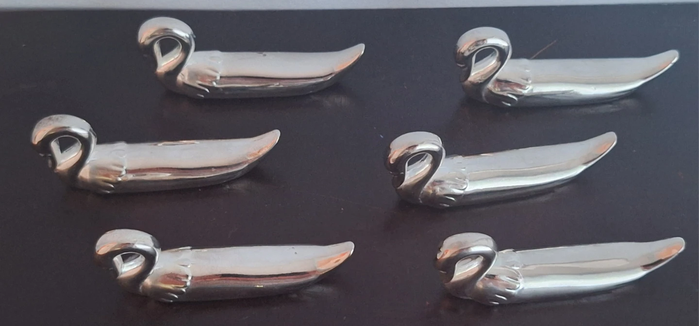 Vintage Set of 6 Silverplated Cutlery Rests - photo 2