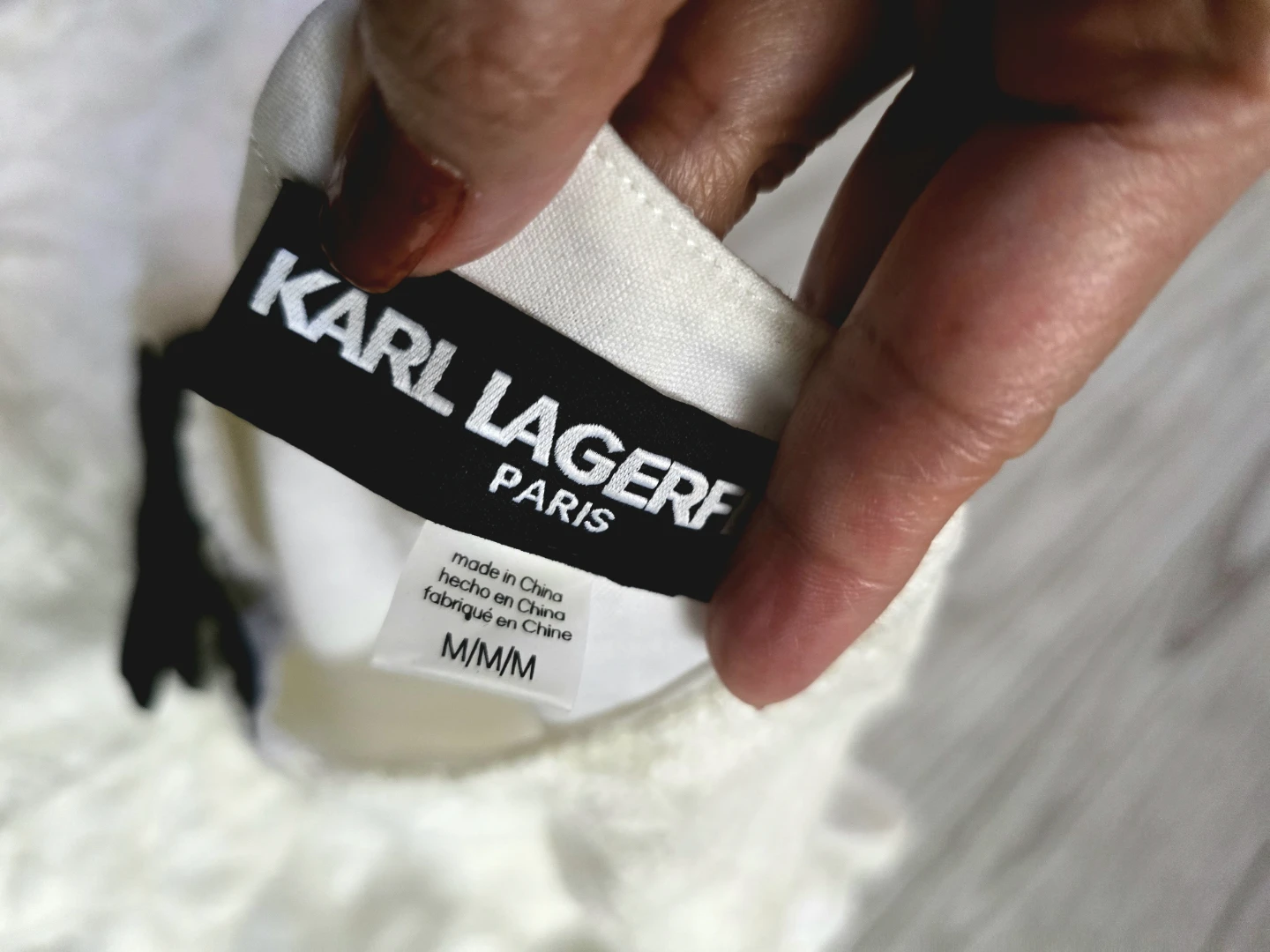 Karl Lagerfeld Paris White ⚽  Lace Top with Bow - M - photo 5