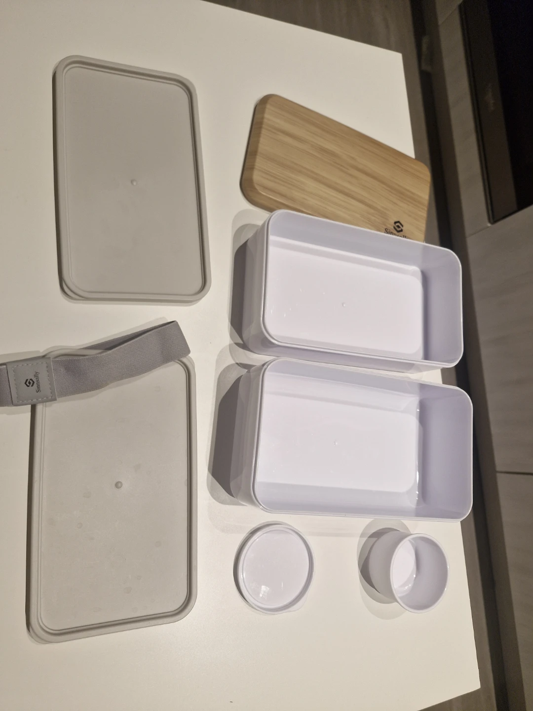 White Bento Lunch Box with Bamboo pattern Lid - photo 2
