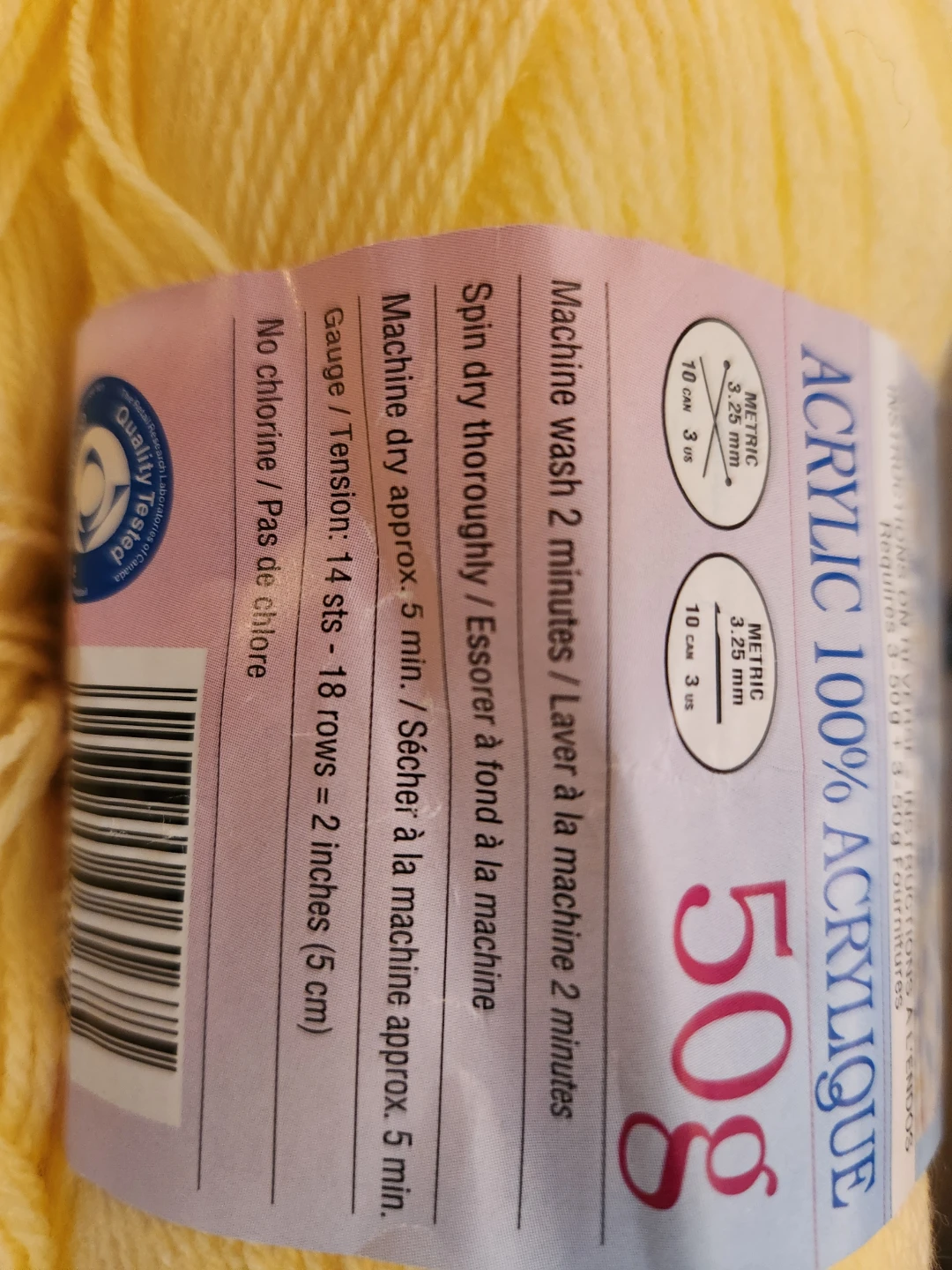 Yellow Acrylic Yarn (3 x 50g Skeins) - photo 2