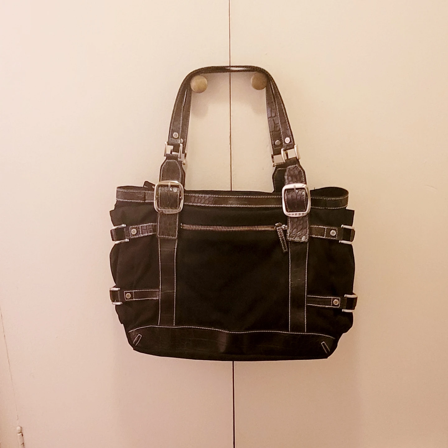 Vintage w/Tag Guess by Marciano Black Monogram Tote Bag - photo 2
