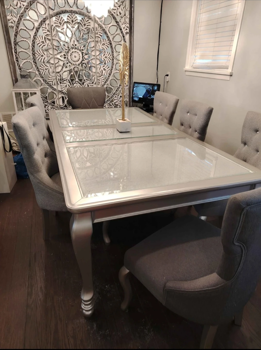 Dining Table and Chairs Set with Glass Top - photo 3