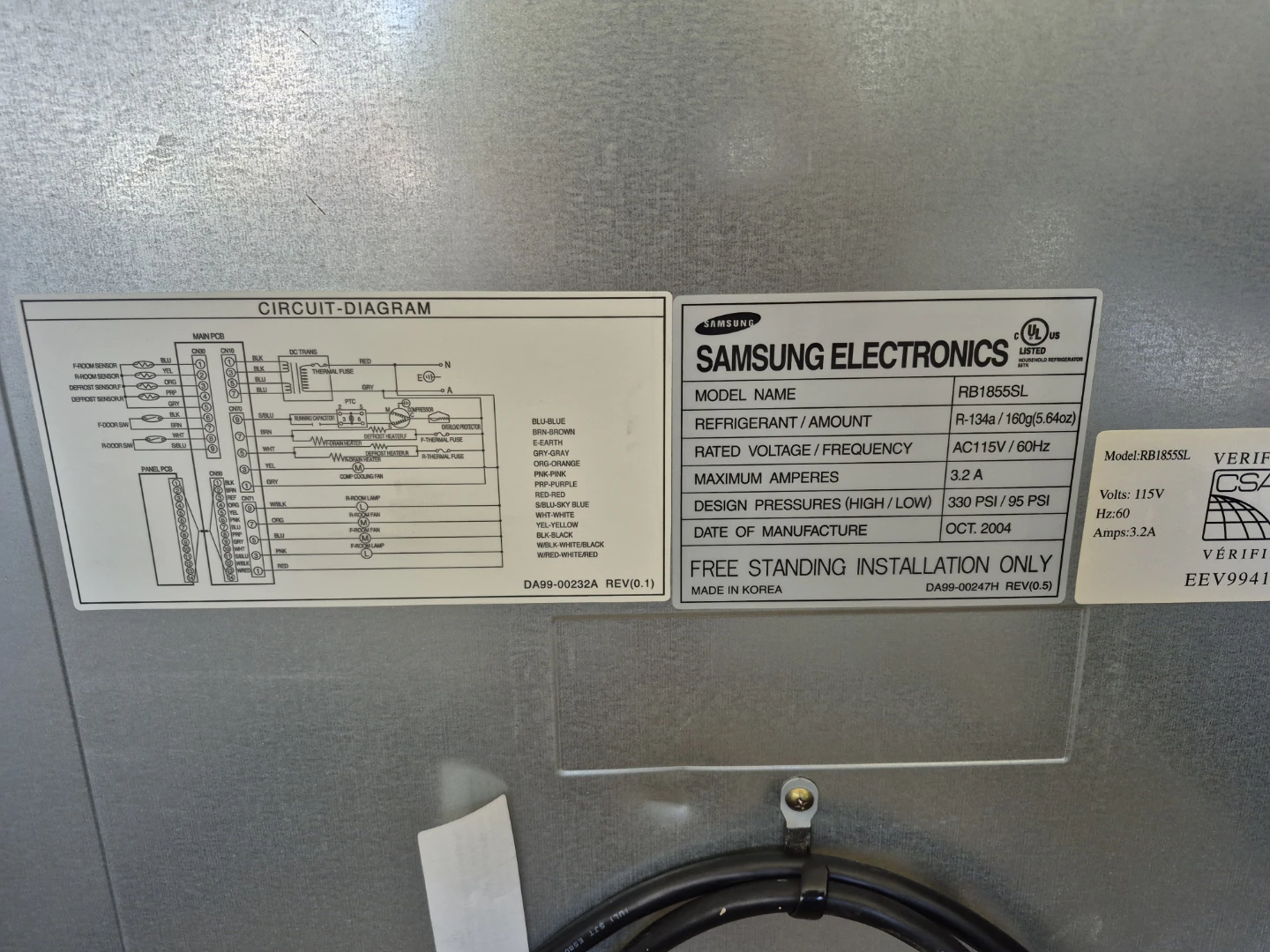 Samsung Refrigerator RB1855SL - photo 2