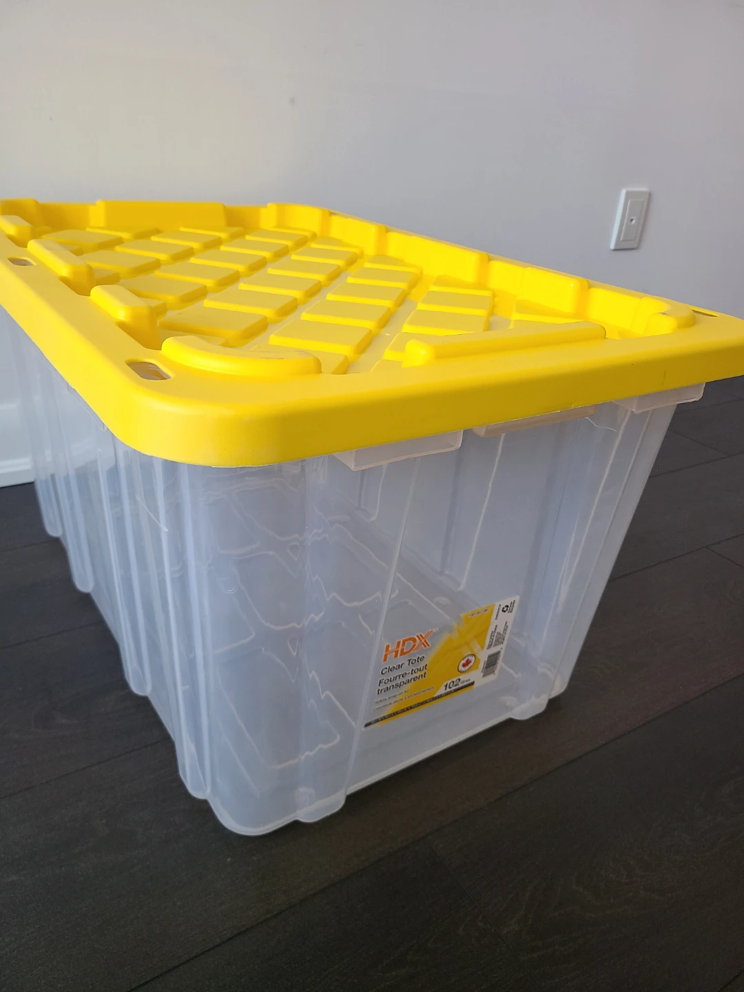 ⚽ HDX Clear Tote with Yellow Lid - photo 2