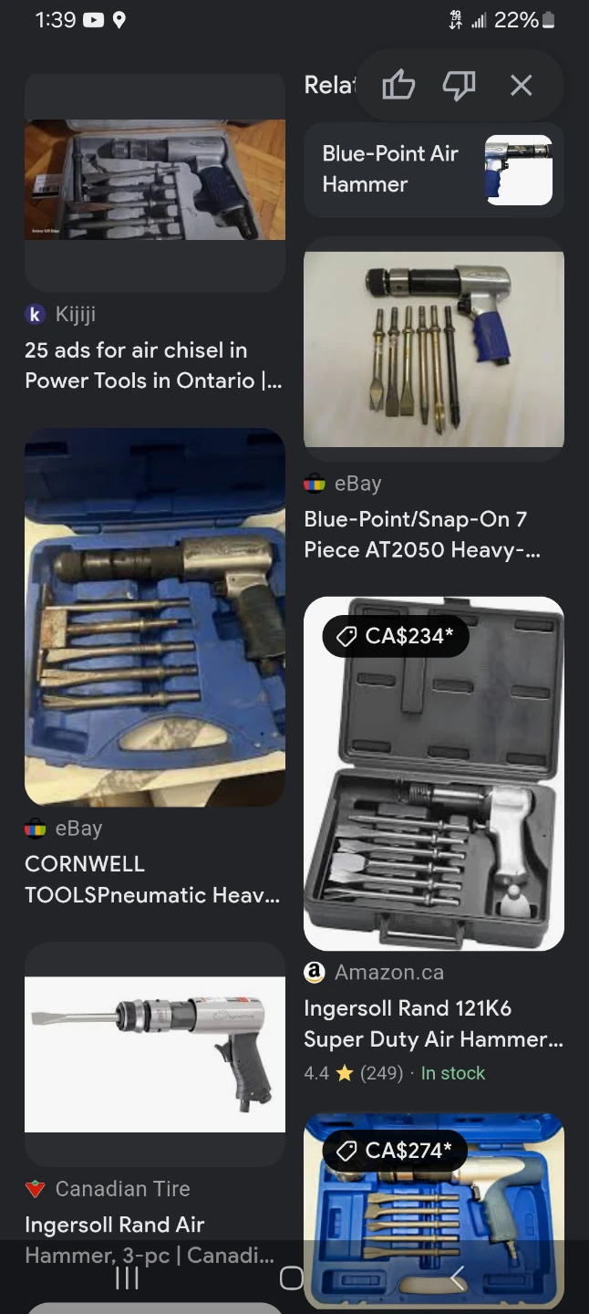 Blue-Point Air Hammer and Chisel Set - photo 2