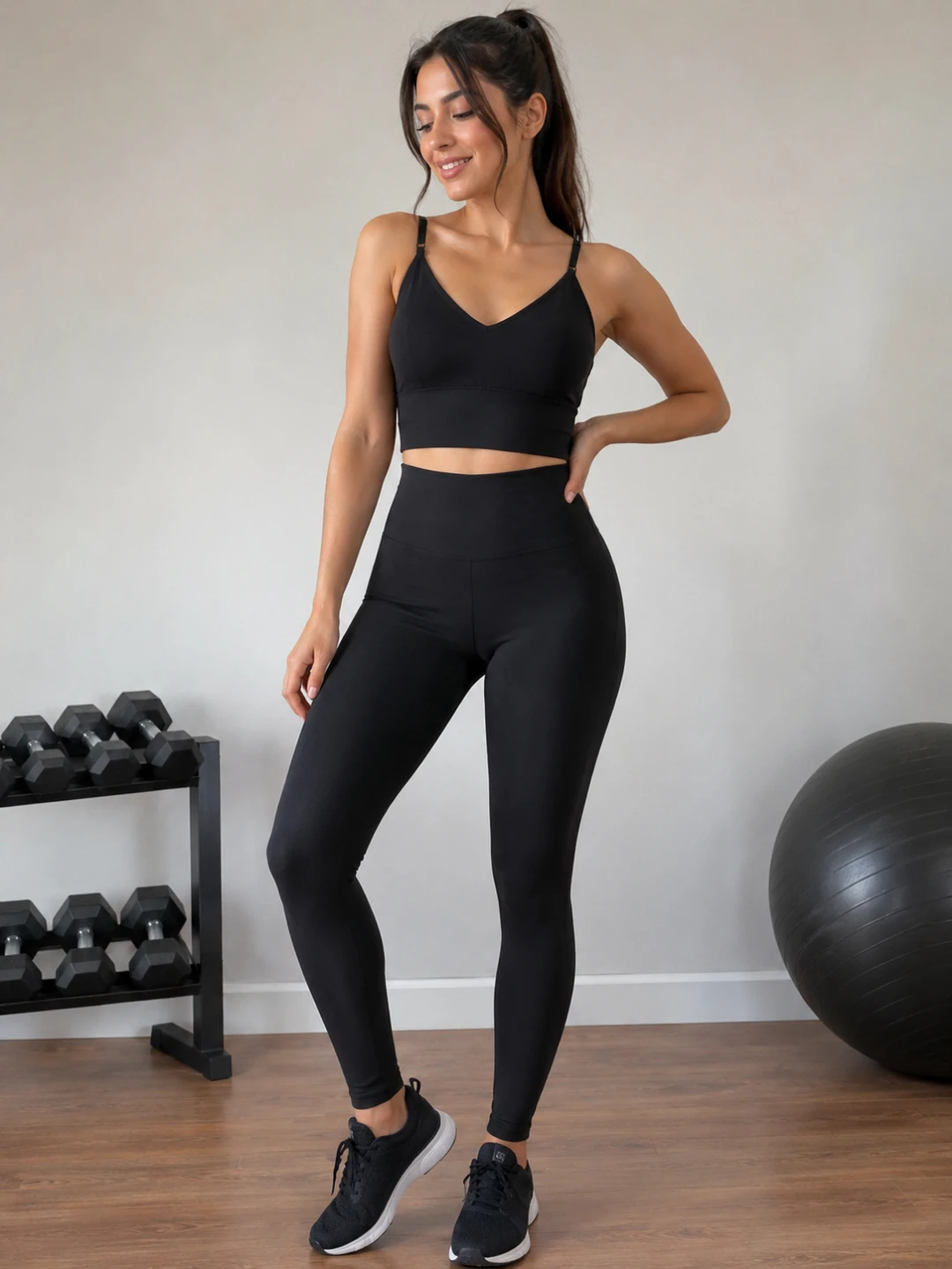 Black Workout Set - Sports Bra and Leggings