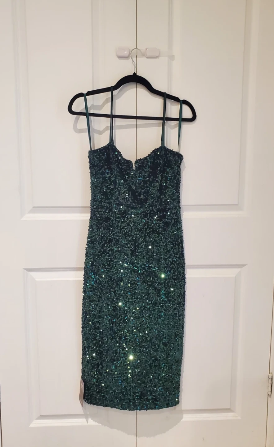 Emerald Green Sequin Bodycon Dress