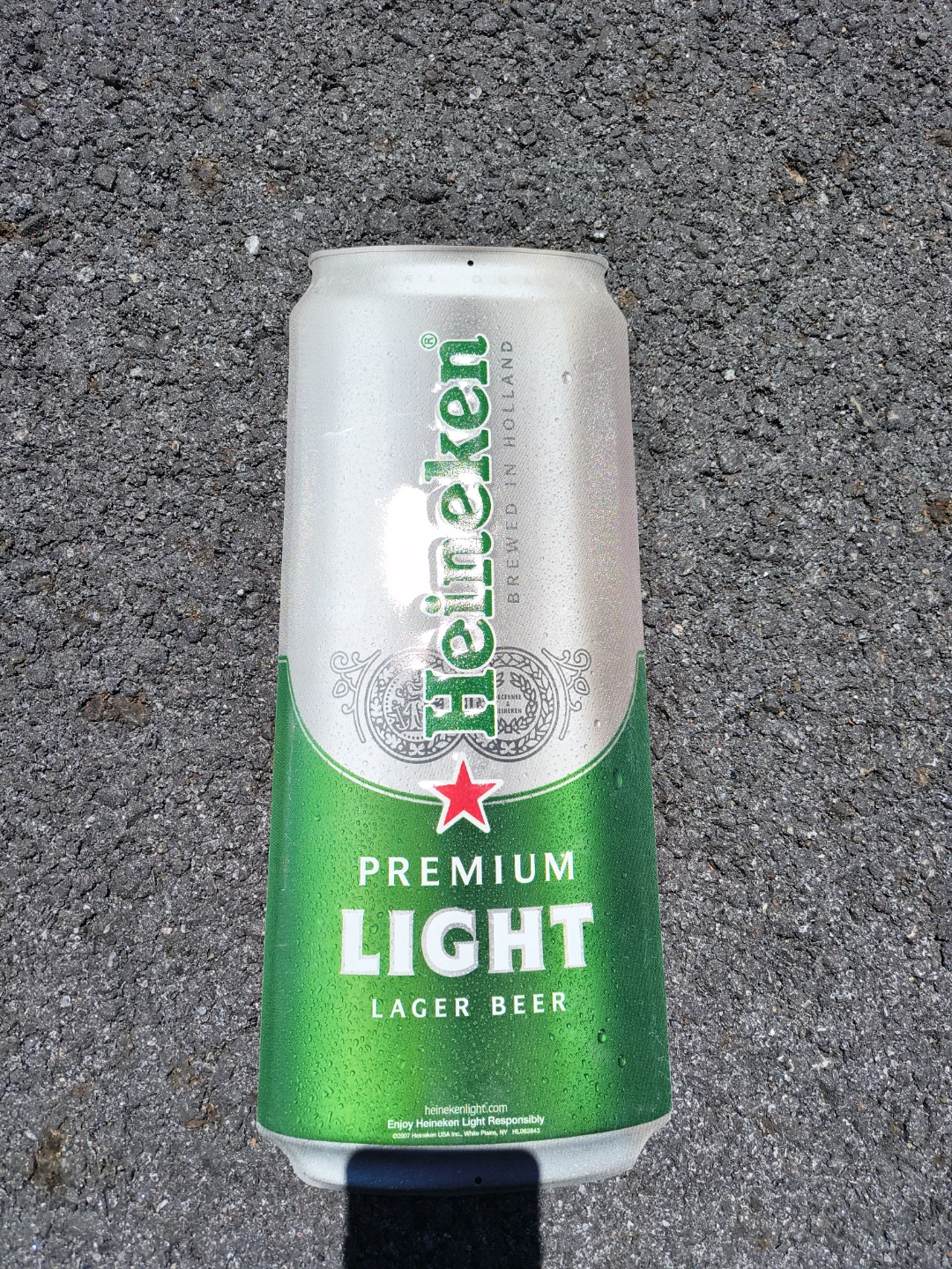Heineken light metal can sign