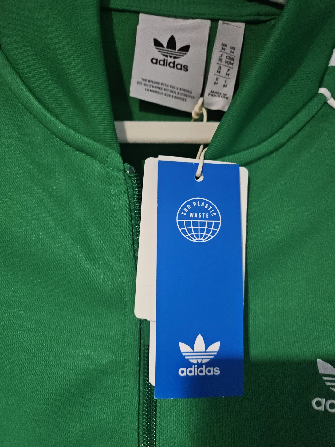 Adidas SST Track Jacket - Green - Size M - photo 3