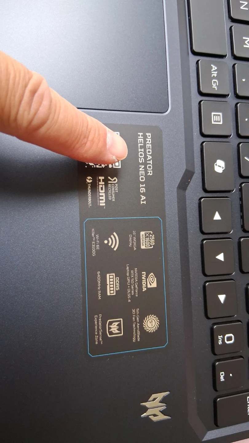 NEW PREDATOR HELIOS NEO 16 AI 16" WOXGA Display 2TB SSD 32G RAM - photo 4