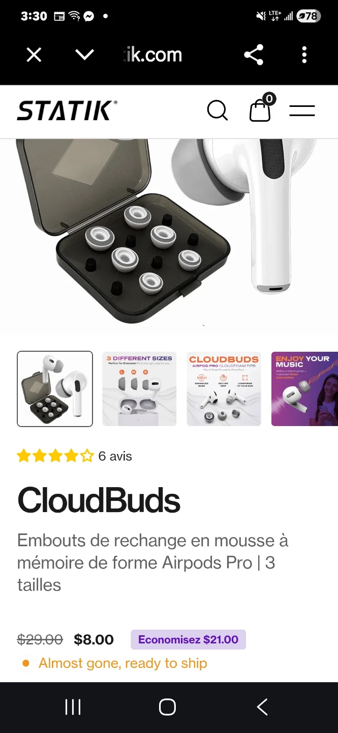 STATIK CloudBuds Memory Foam Ear Tips for Airpods Pro - photo 3
