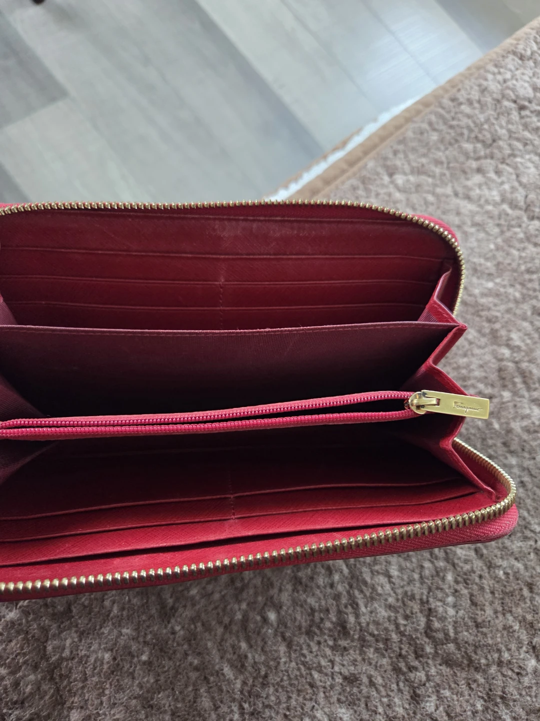 Salvatore Ferragamo Red Zip Around Wallet - photo 2