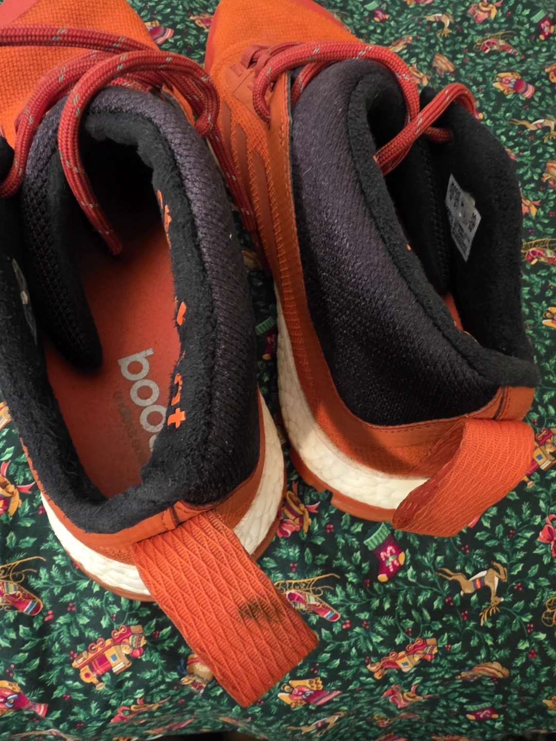 Mens adidas Boost Running Shoes reddish orange size 10 - photo 3