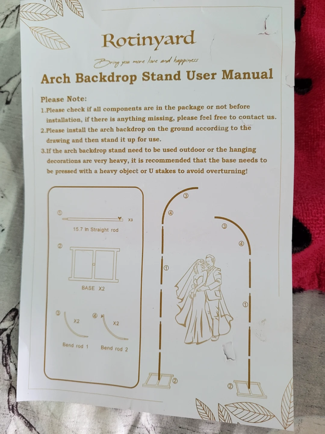 Rotinyard Arch Backdrop Stand Gold - photo 5