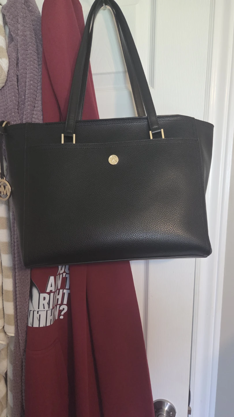 Michael Kors Black Leather Tote Bag