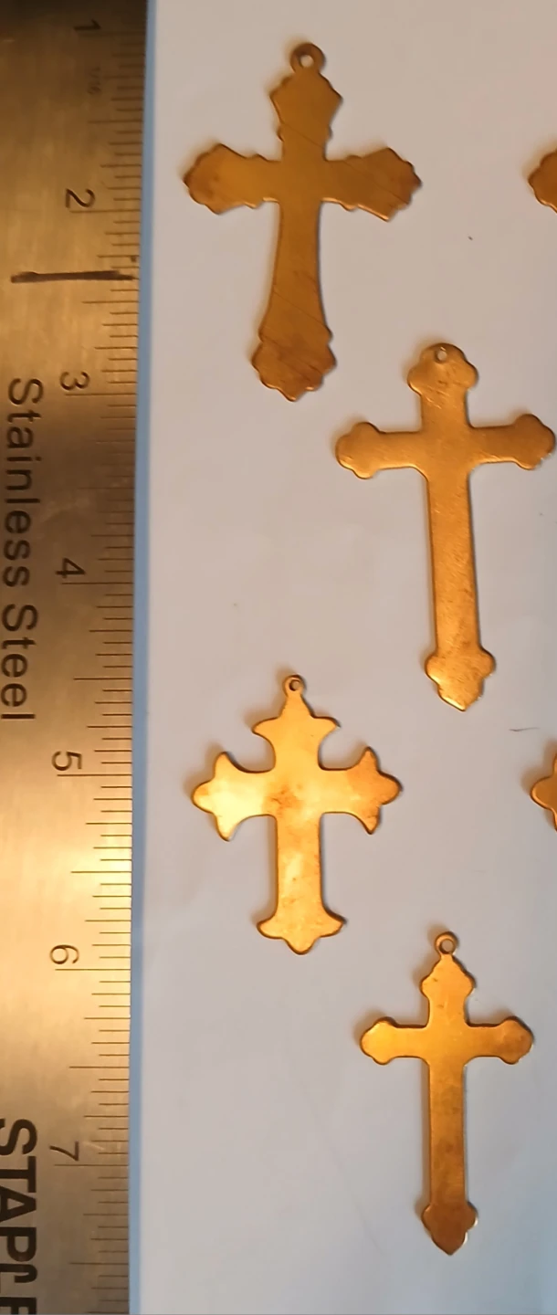 Collection of 12 brass Large Cross Charms - photo 4