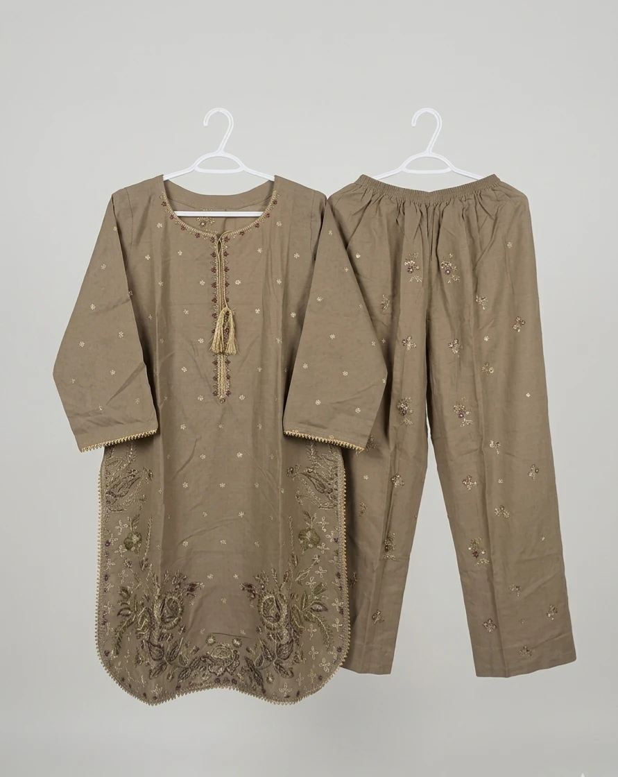 Women's Embroidered Kurti and Pants Set