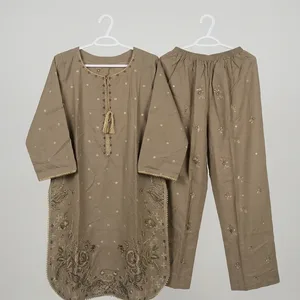 Women's Embroidered Kurti and Pants Set