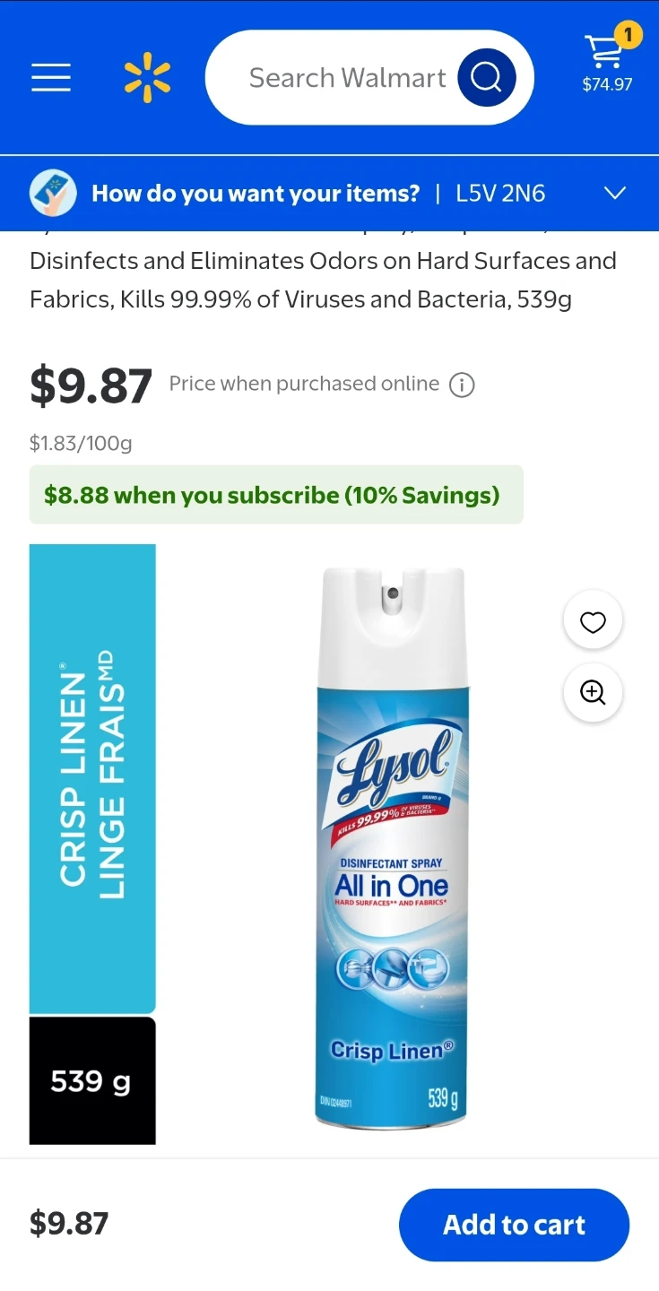 Lysol All in One Disinfectant Spray Crisp Linen 12 Pack - photo 3