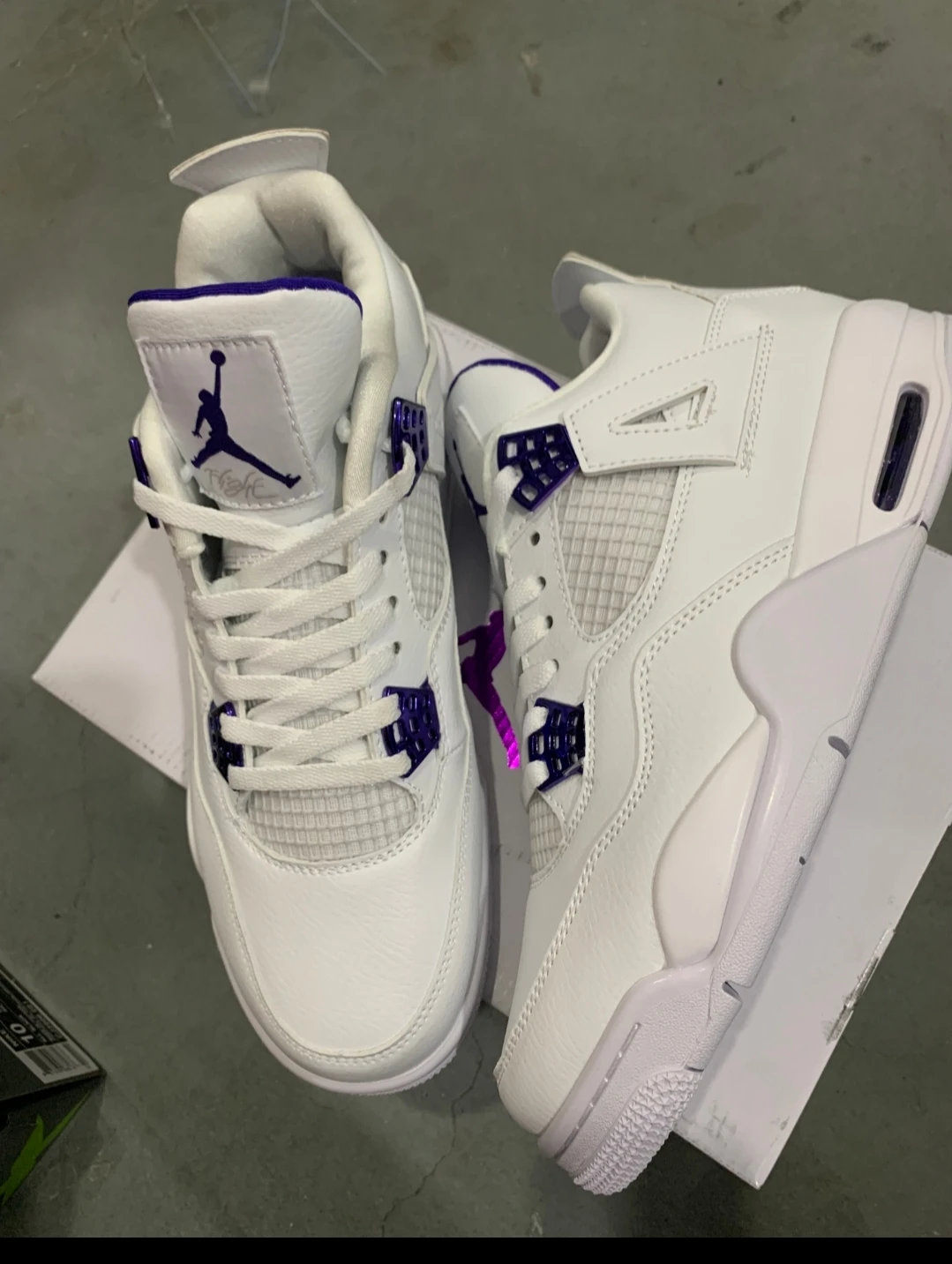Air Jordan 4 "White & Court Purple" Men's Shoes