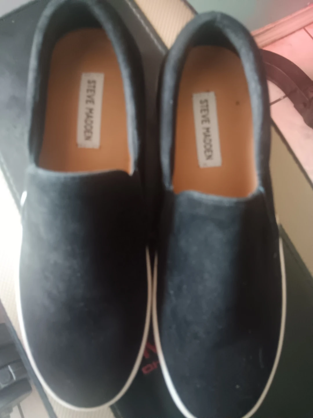 Steve Madden "Gills" Black Suede Slip-On Sneakers
