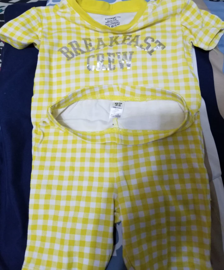 George! Yellow Gingham  shirt with shorts