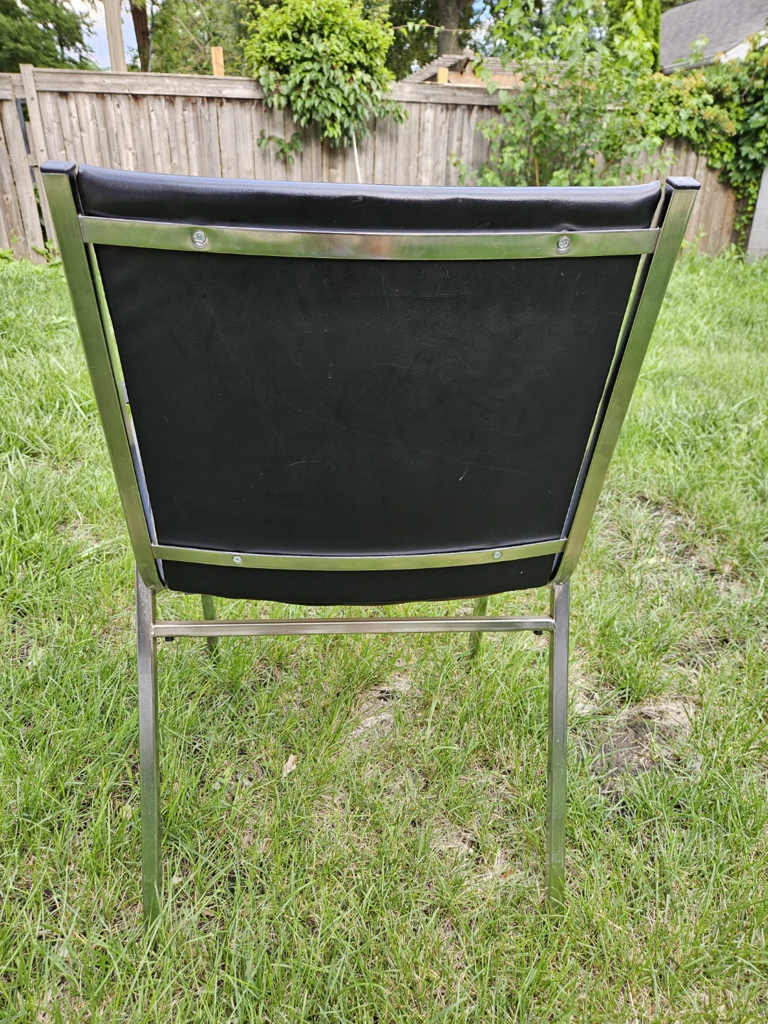 Black Arm Chair with Chrome Frame - photo 4
