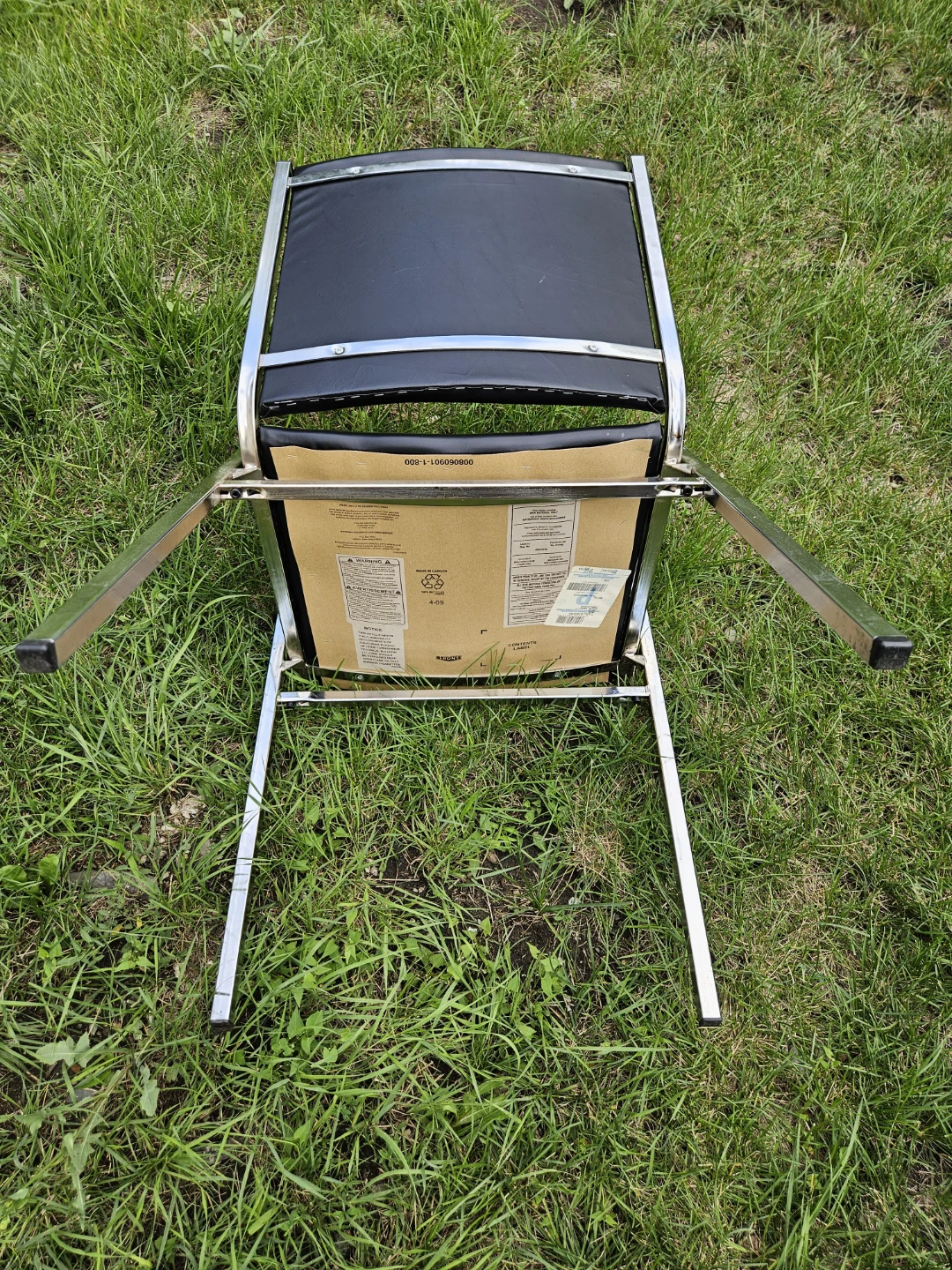 Black Arm Chair with Chrome Frame - photo 5