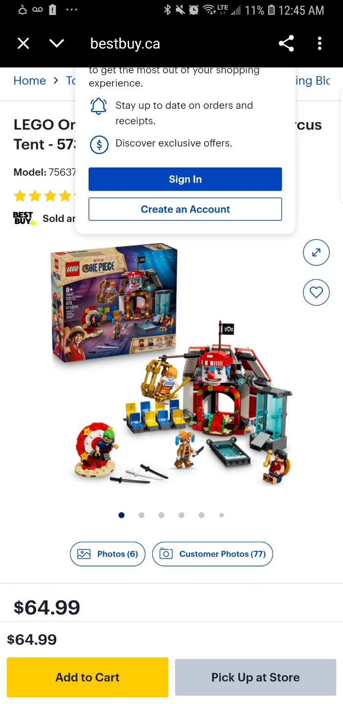 LEGO One Piece 75637: The Thousand Sunny Ship