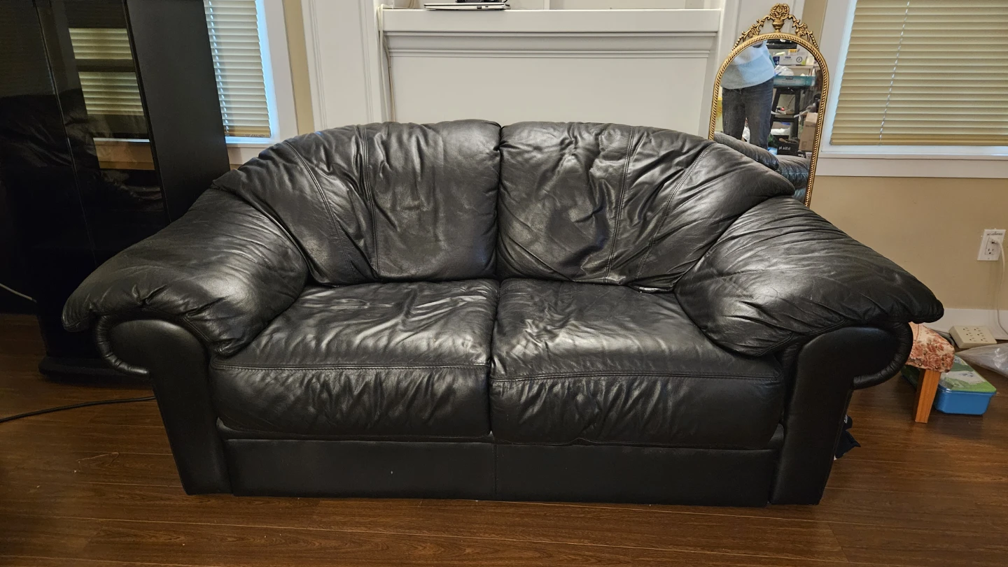 Black Leather Loveseat