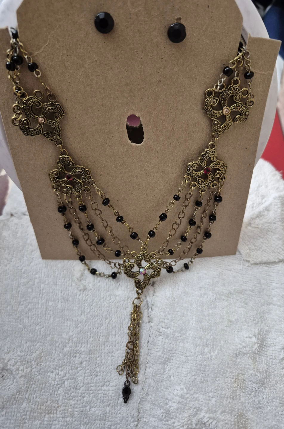 New Statement Necklace with Filigree and Beads - photo 4