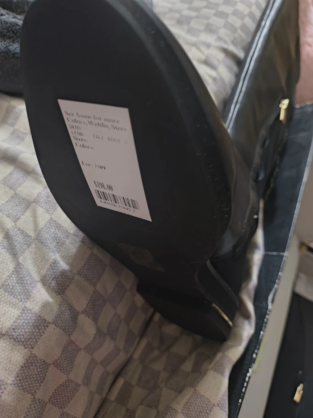 DKNY Black Leather Tall Boots Size 8