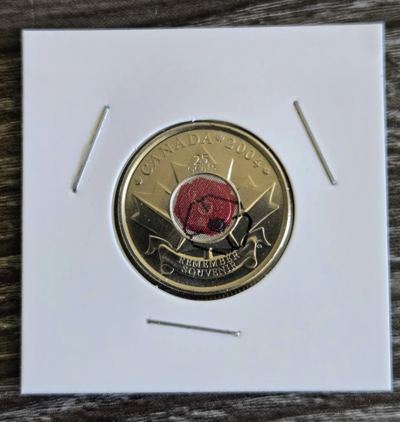 Canada 2004 25 Cents Remember Souvenir Error Coin