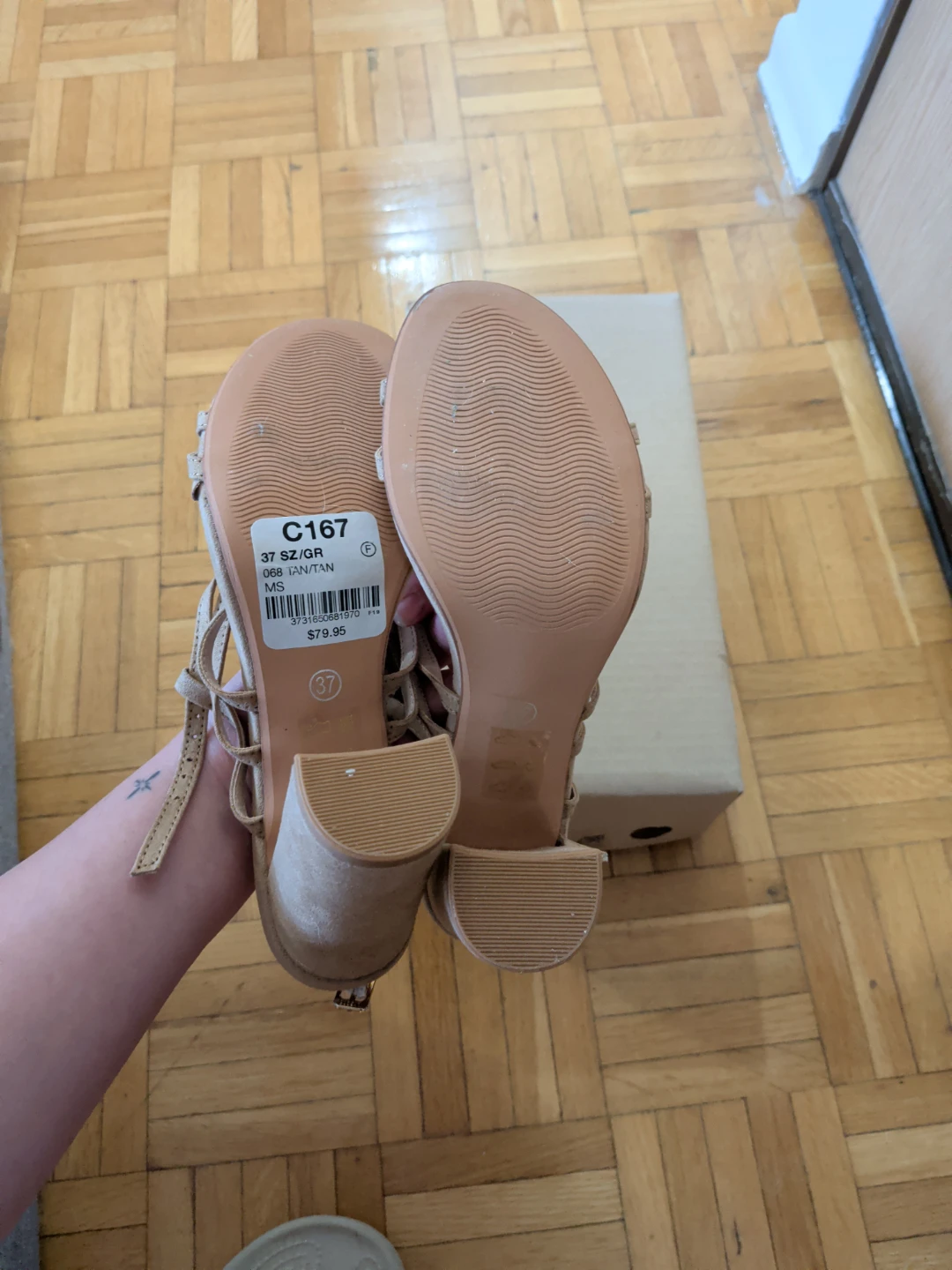 Tan Strappy Block Heel Sandals - photo 3
