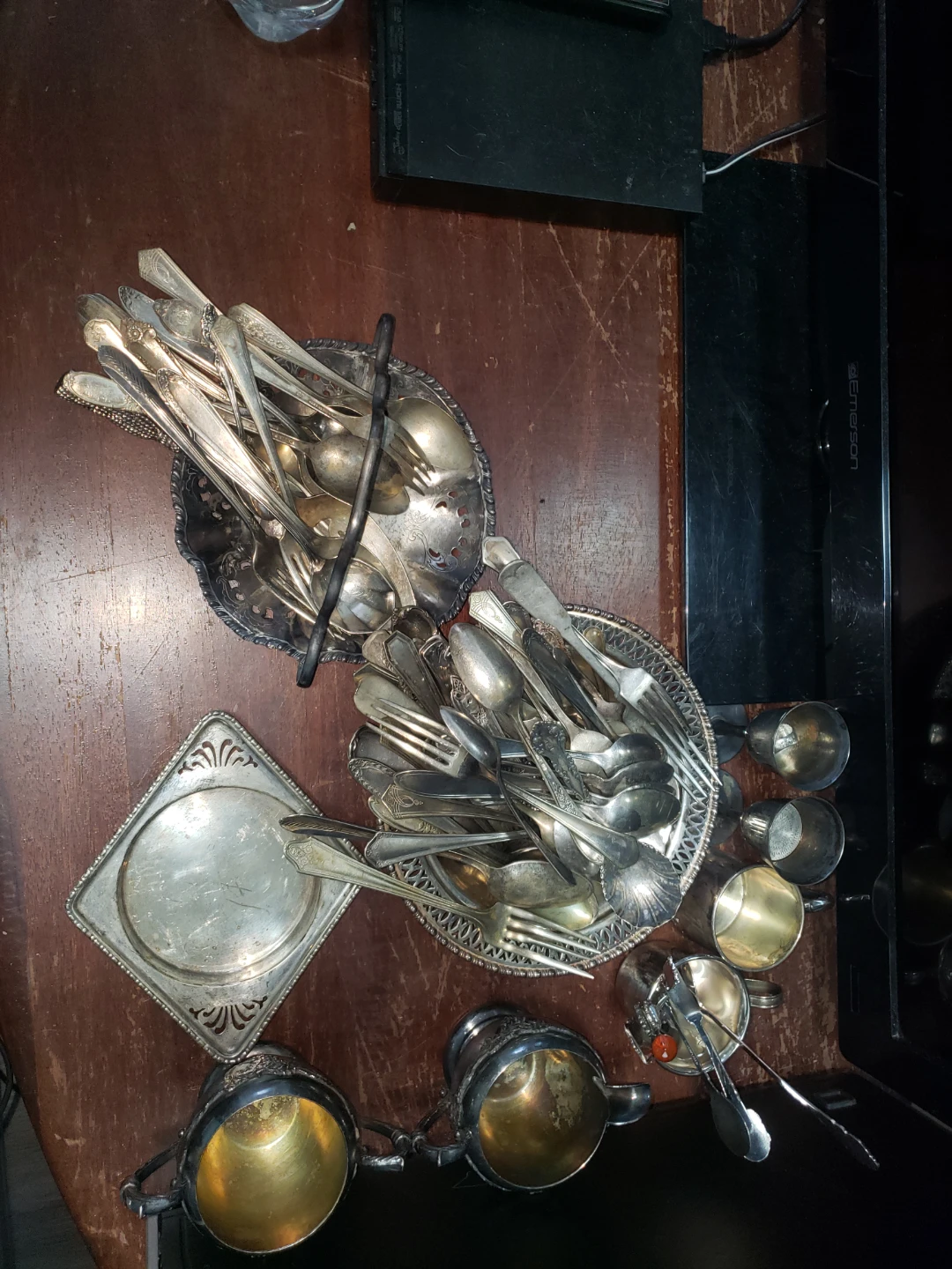 Old silverplate items trade for silver coins.
