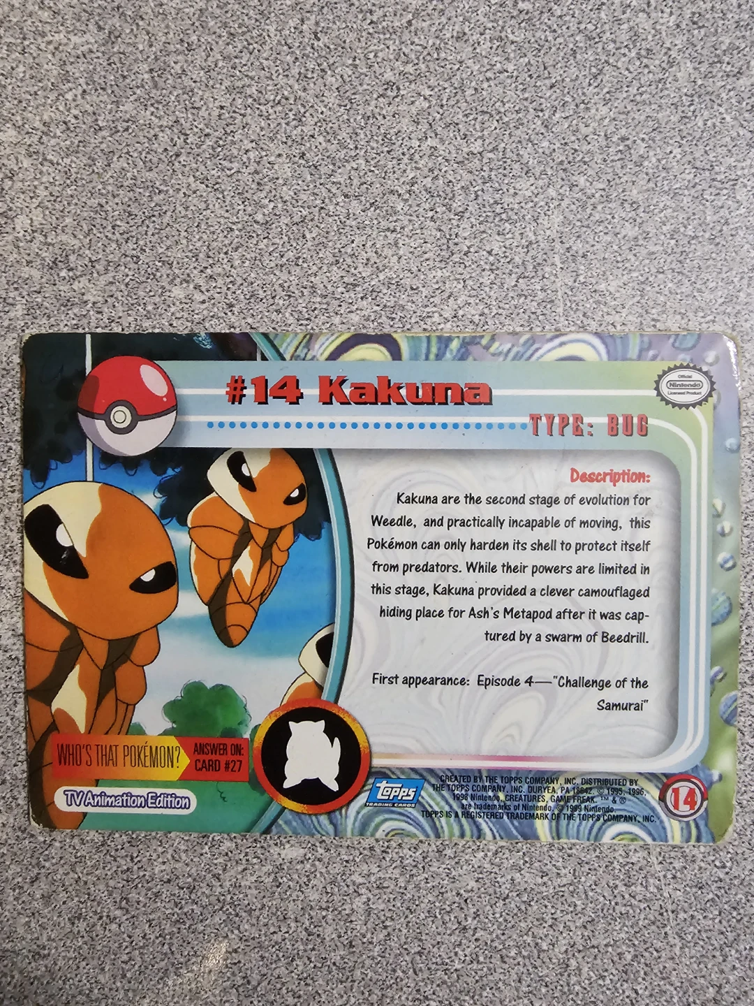 #14 Kakuna Pokemon Card - photo 2
