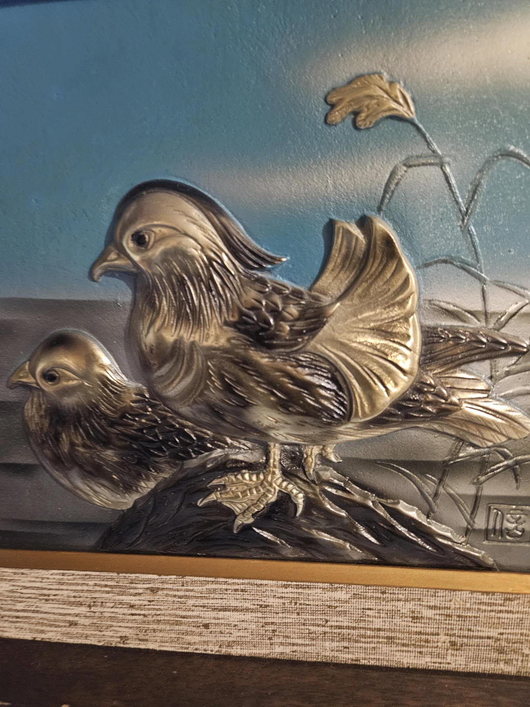 Framed Metal Art of Two Birds - photo 3