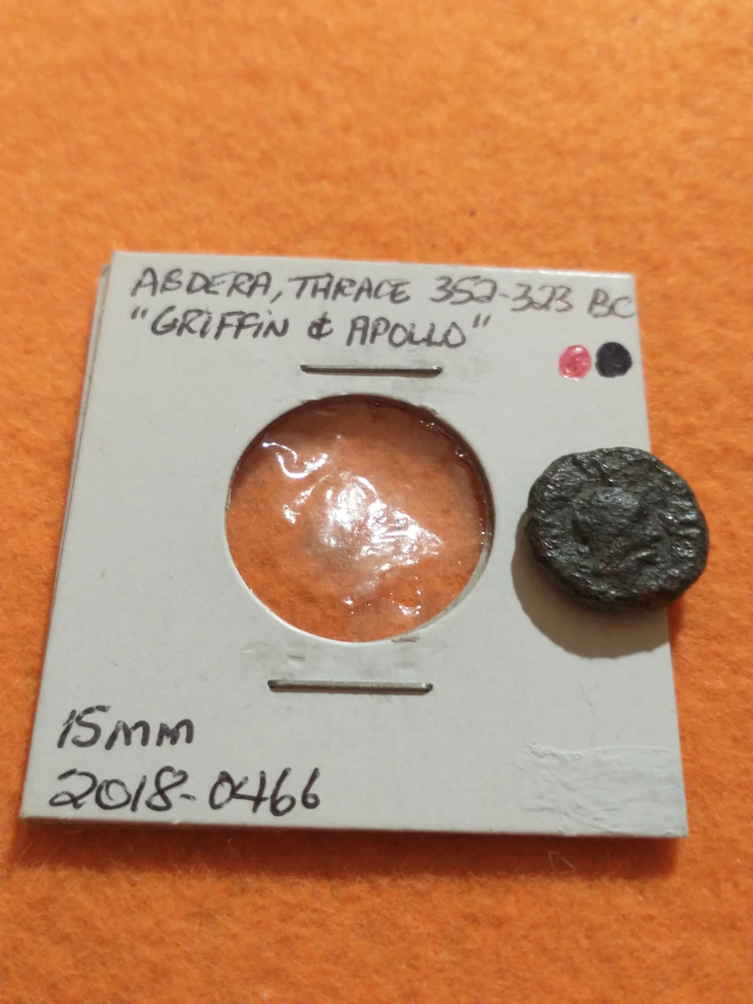 Lovely Ancient Greek coin of Abdera, Thrace - Apollo and gryphon - photo 3