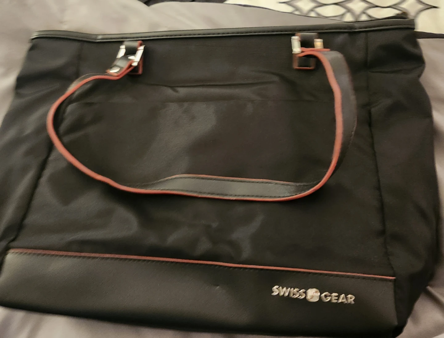 Swiss Gear Black Laptop/Tote Bag with Red Accents