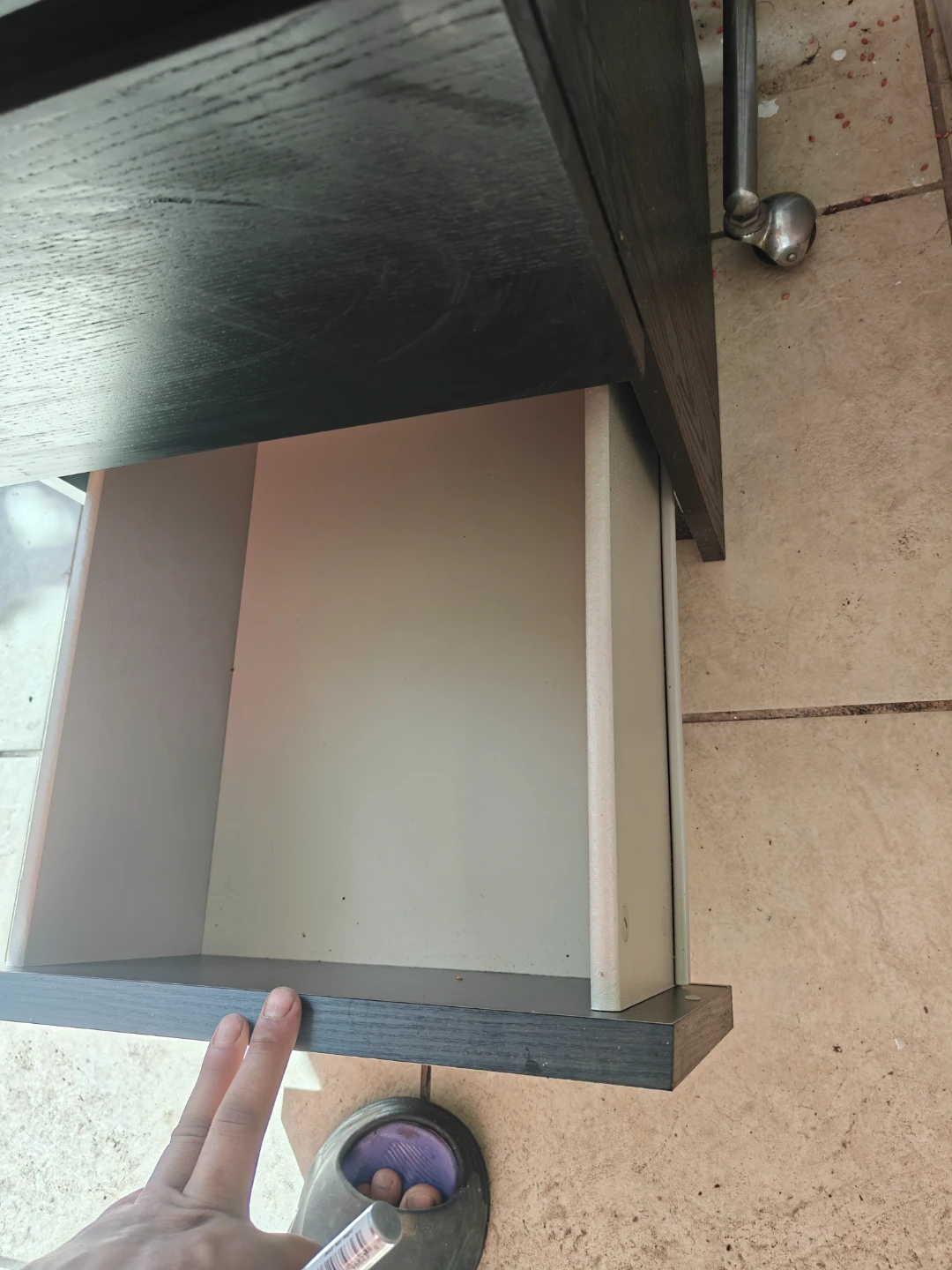 Dark Wood 2-Drawer Filing Cabinet - photo 3