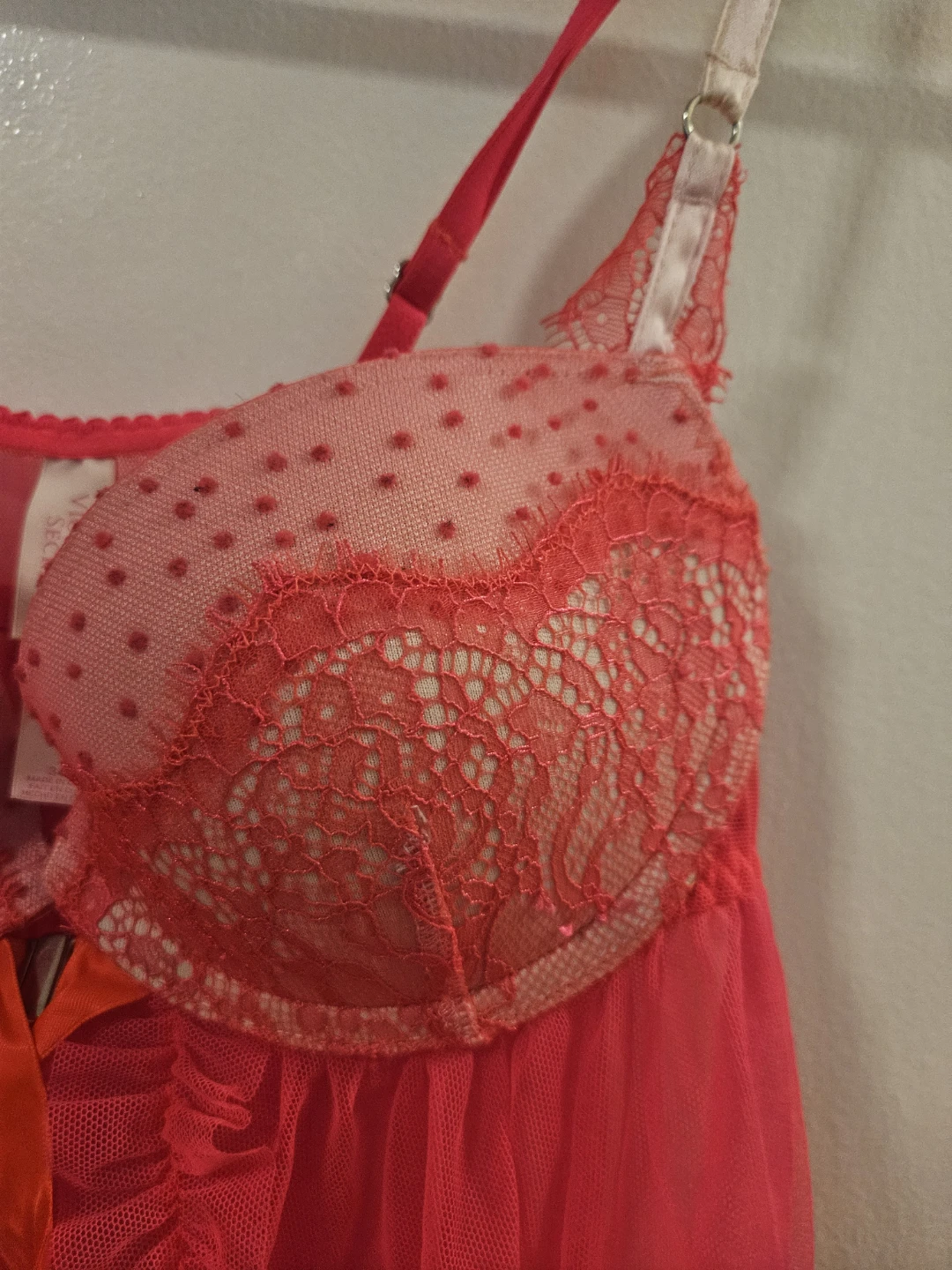 Y2K Victoria's Secret Pink Lace Babydoll Lingerie - photo 3