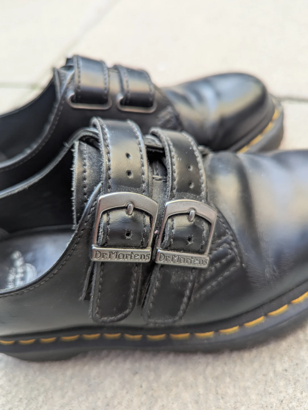 Dr. Martens Black Leather Double Strap Loafers Docs - photo 2
