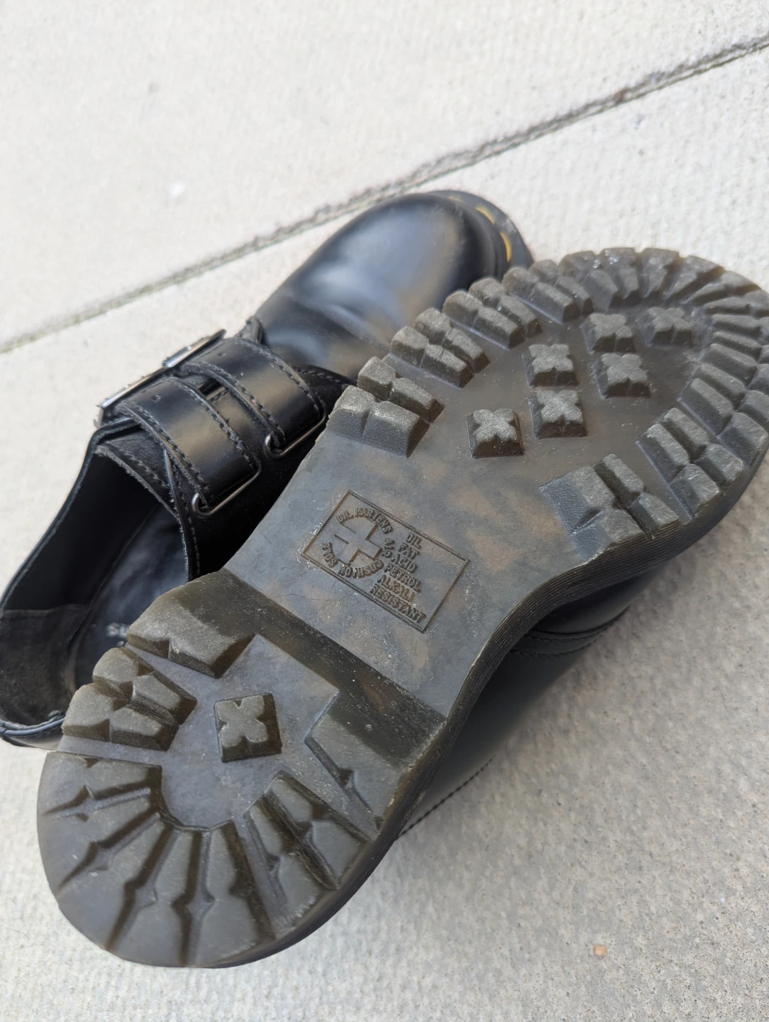 Dr. Martens Black Leather Double Strap Loafers Docs - photo 4